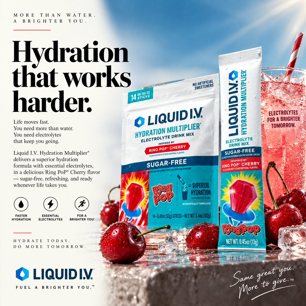 Liquid I.V. hydration product advertisement concept