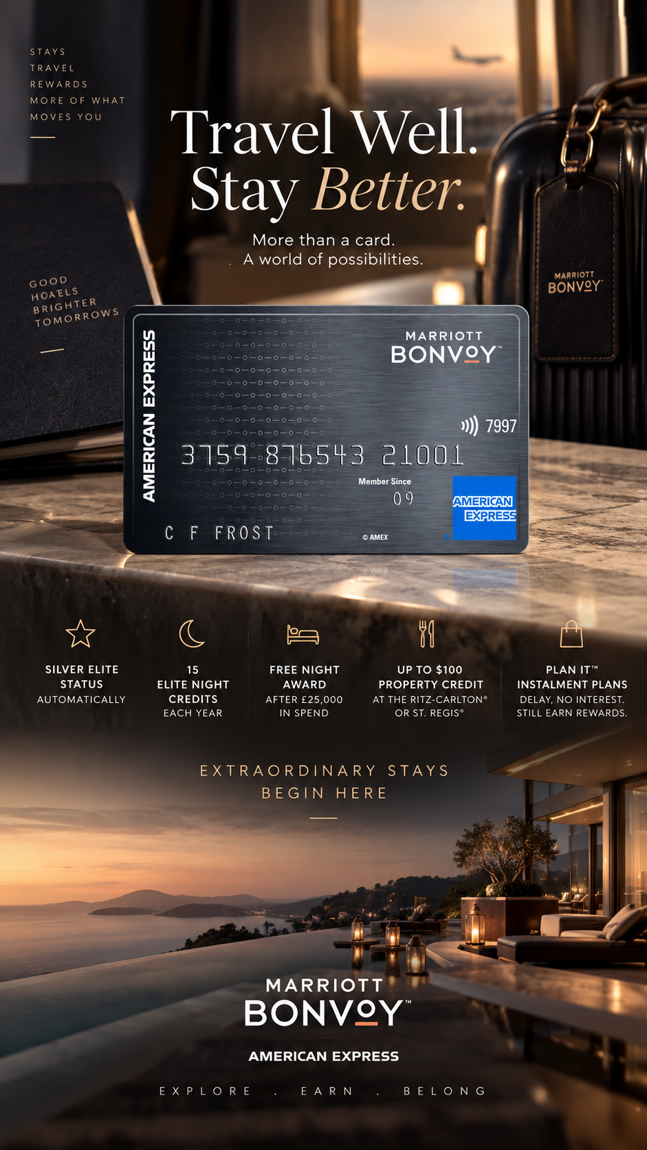 Marriott Bonvoy American Express card advertisement concept